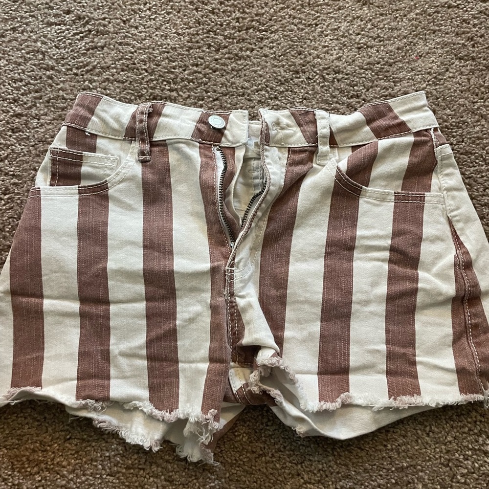 Altard state striped jean shorts